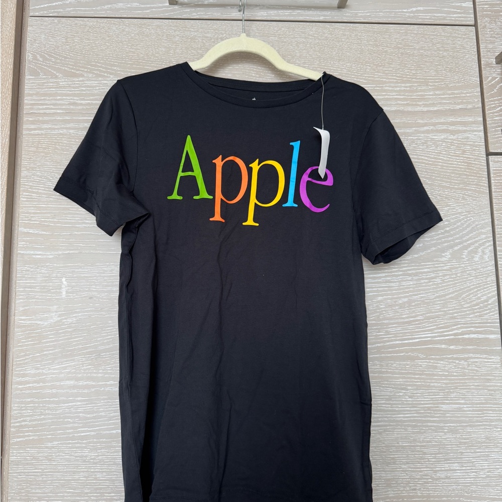 Apple Black T-Shirt with Multicolor Print